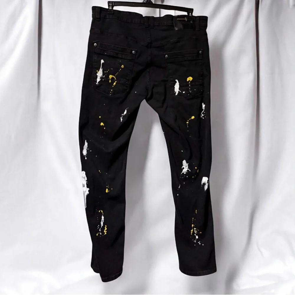 Copper Rivet ~ Jeans ~ Men’s ~ Slim Fit ~ Black ~ Graphic Denim Pants ~ 38 X 32 - Picture 12 of 16